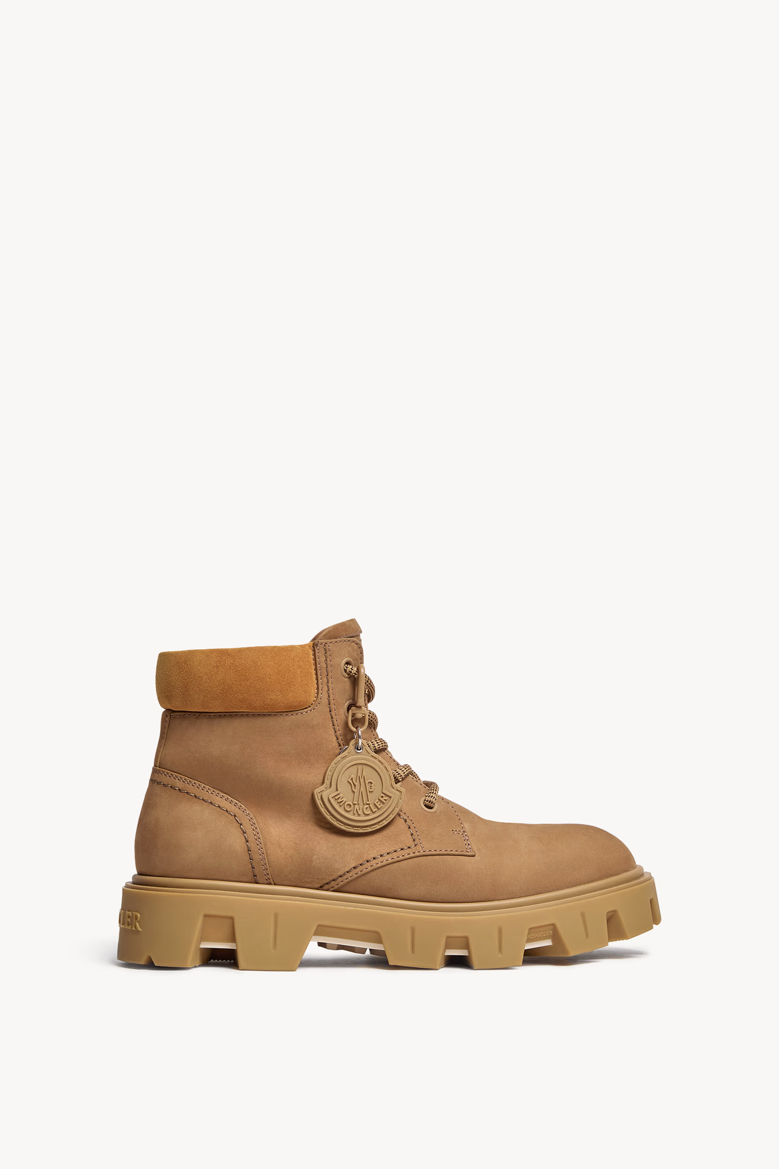 Botas con cordones de ante y nobuk Peak City Hombre Caqui Moncler 0